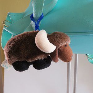 Bison Buffalo BACKPACK CLIP plush mini stuffedanimal Western, Cowboy,Zoo animal